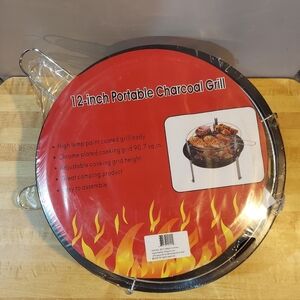 SET OF 2 BBQ CHEF LIGHTWEIGHT 12" PORTABLE CHARCOAL GRILL BEACH CAMPING HIKING